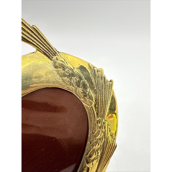 Vintage Gold Cast Iron Picture Frame Heart Love Ducks Easel Stand 4"x4" - Picture 4 of 13